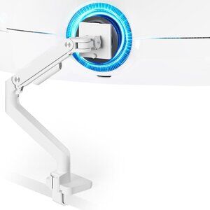 ARES WING Ultrawide Monitor Arm White for 17 to 49 Inch Heavy Duty Curved Screen